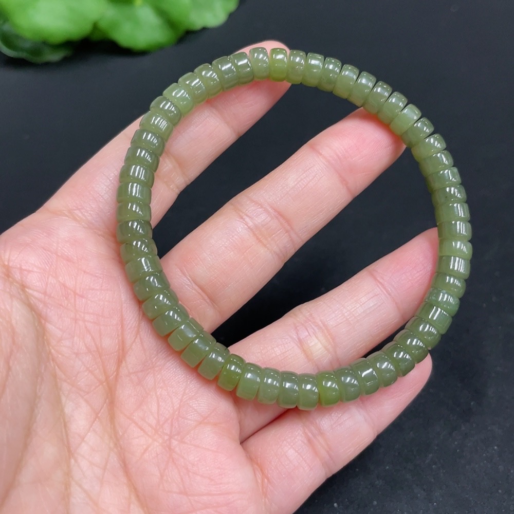 H34051883 Hetian Jade Bracelet, Approx. 6.2mm, Total Weight Approx. 15.5g