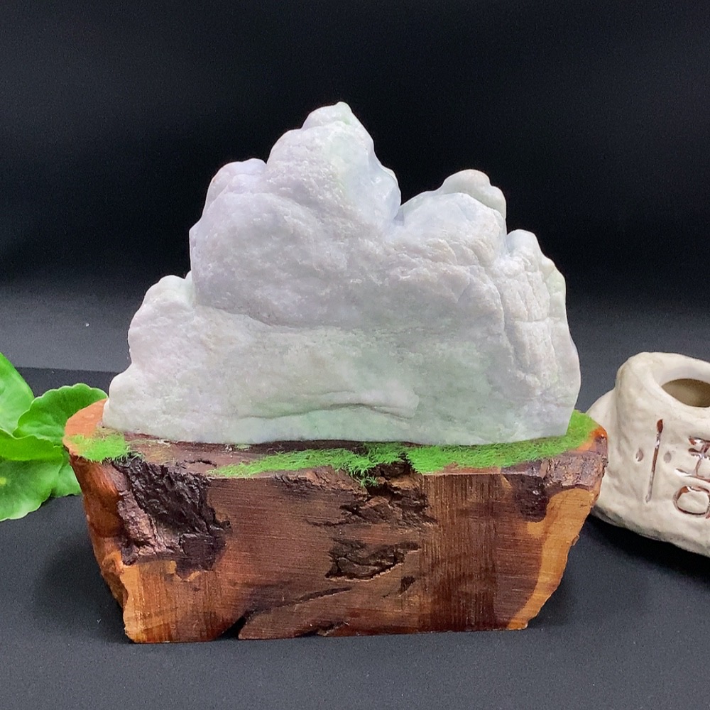 F35125229 Jadeite Landscape Ornament Total Weight Approx. 664.9g (including other mineral components)