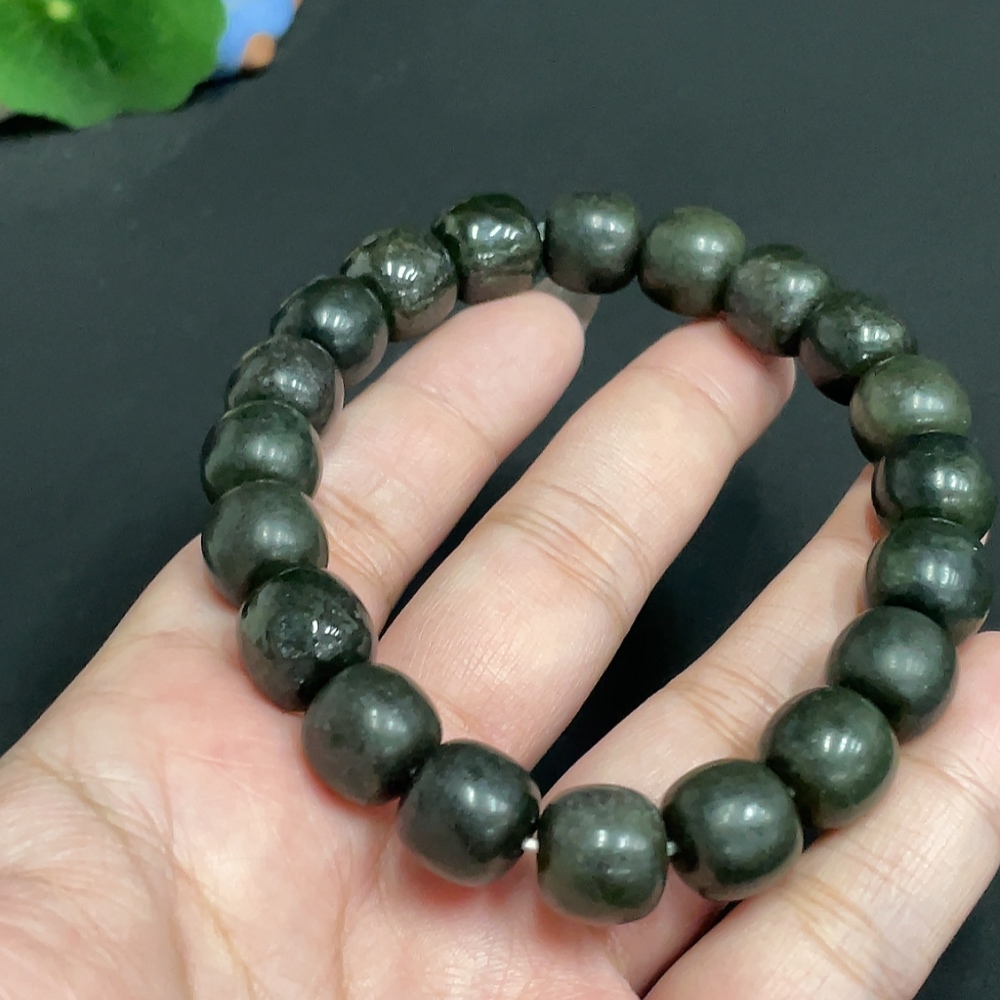 H31659624 Hetian Jade Bead Bracelet, approx. 11.5 mm, total weight approx. 57.2g
