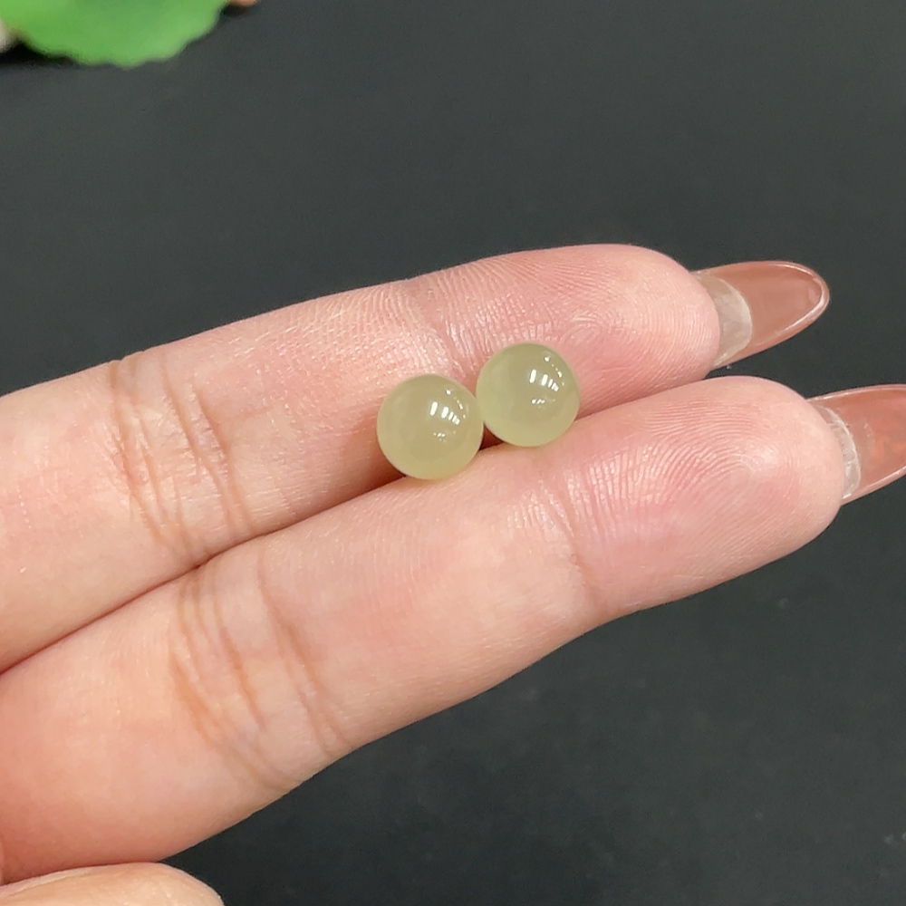 H35100179 Hetian Jade Inlaid Earrings