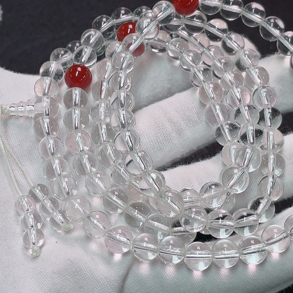 C34007731 Crystal bead strand with non-natural stones, total weight approx. 60.25g, size 5.4-6.9mm