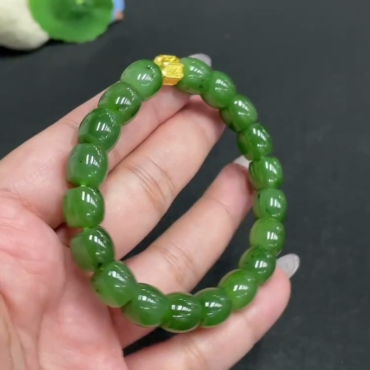 H34957206 Hetian Jade Bracelet, Approx. 9.8mm, Total Weight Approx. 35.3g, Non-Gold