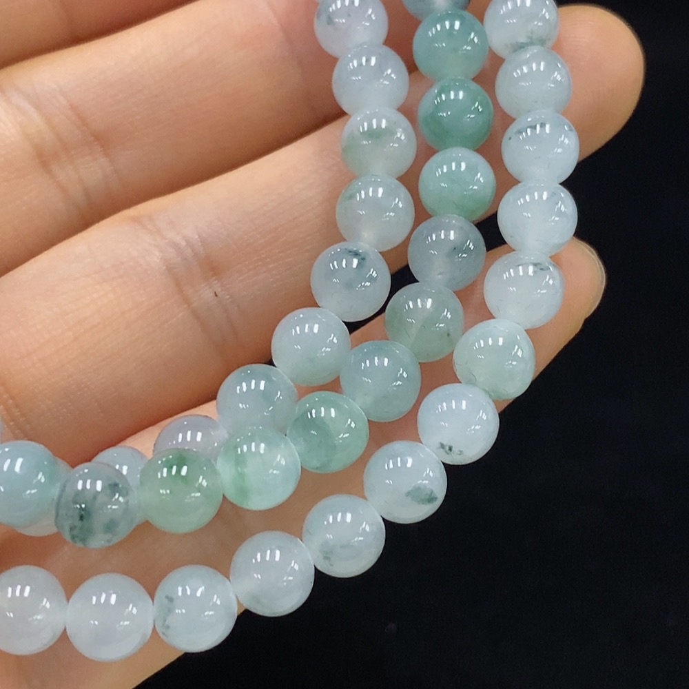 F34947891 Jadeite bead necklace approx. 6mm total weight approx. 40.2g non-gold