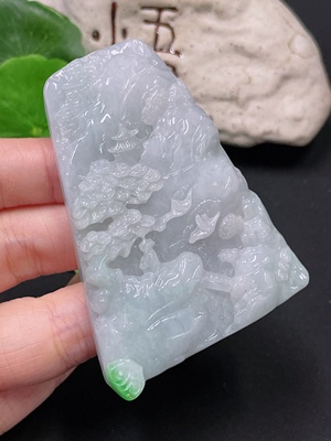 F33866017 Jadeite Landscape Pendant挂件 Total Weight Approximately 87.9g