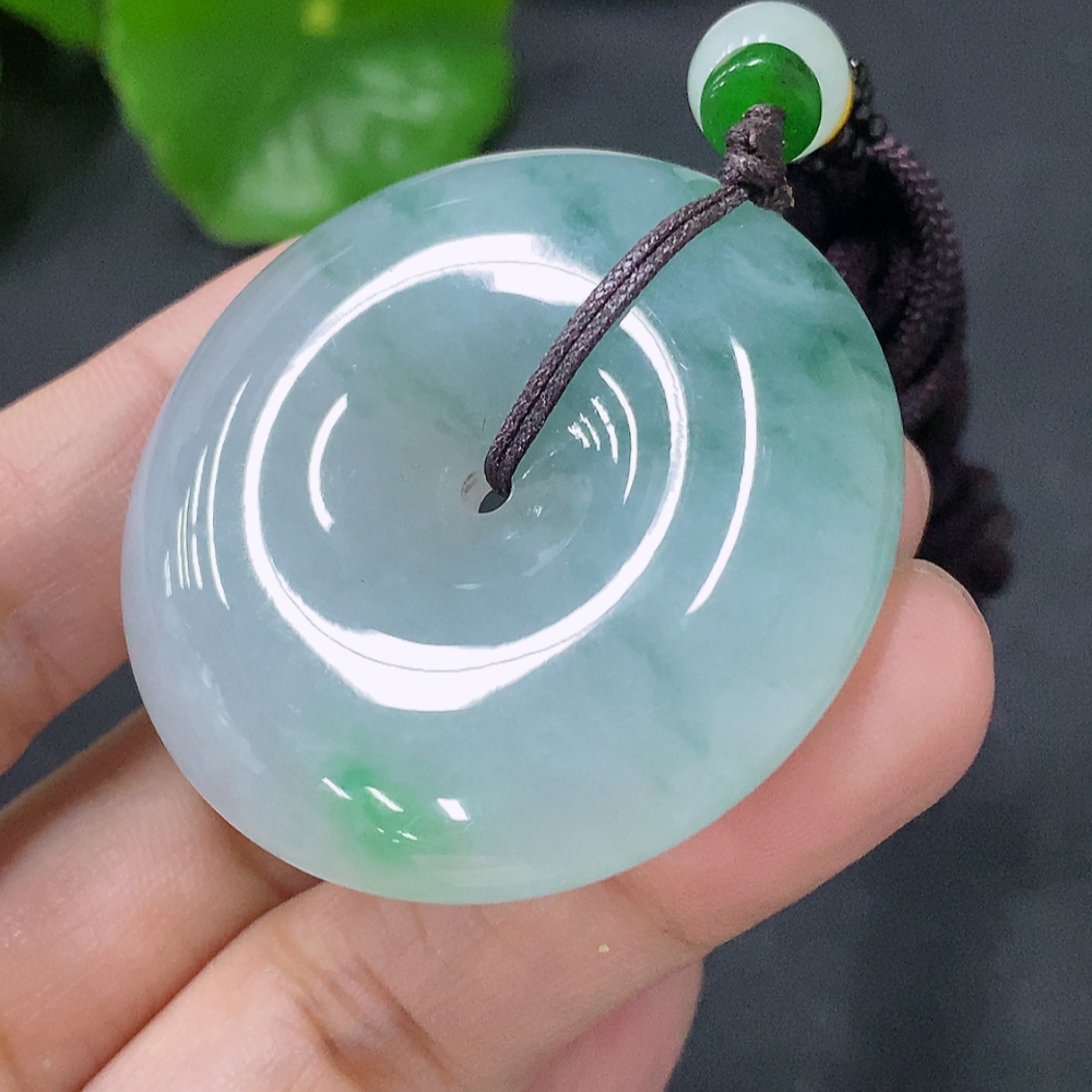 F33848755 Jadeite Pendant Peace Knot Total Weight Approx. 32.86g Including String Non-Grade A Beads