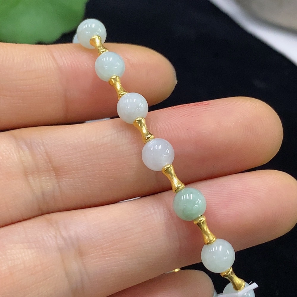 F31586670 Jadeite Bracelet Approx. 5.5mm Total Weight Approx. 5.06g 18k