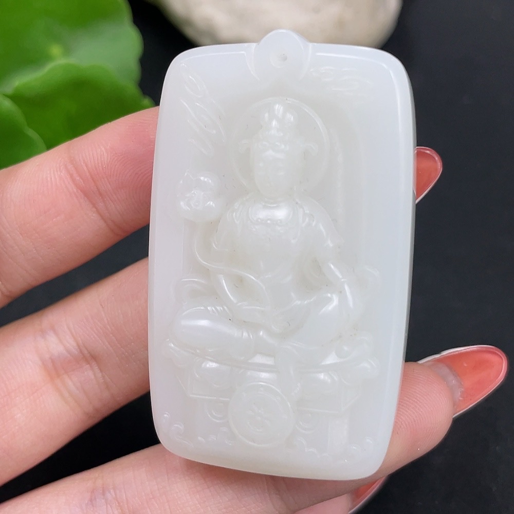 H34017432 Hetian Jade Pendant Guanyin Total Weight About 42g