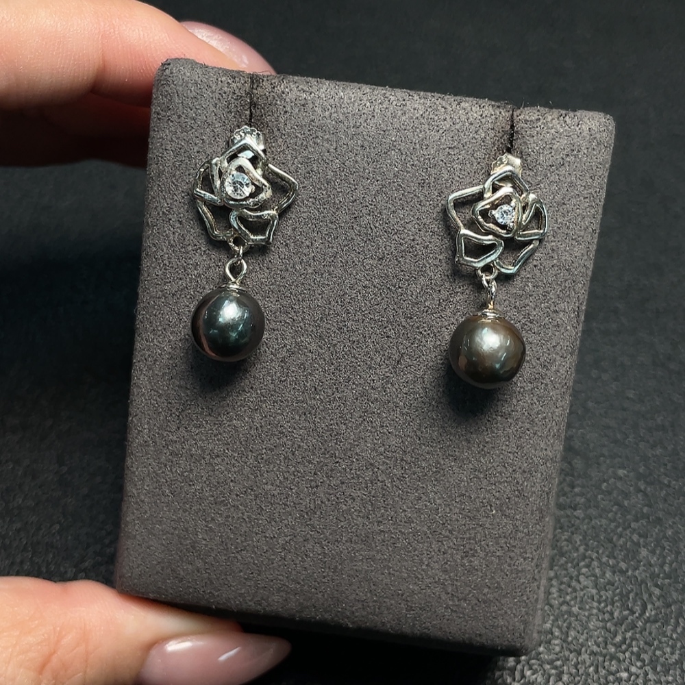 C34008980 Seawater Pearl Earrings Non-Gold Total Weight Approx. 3.76g Size About 9.2mm