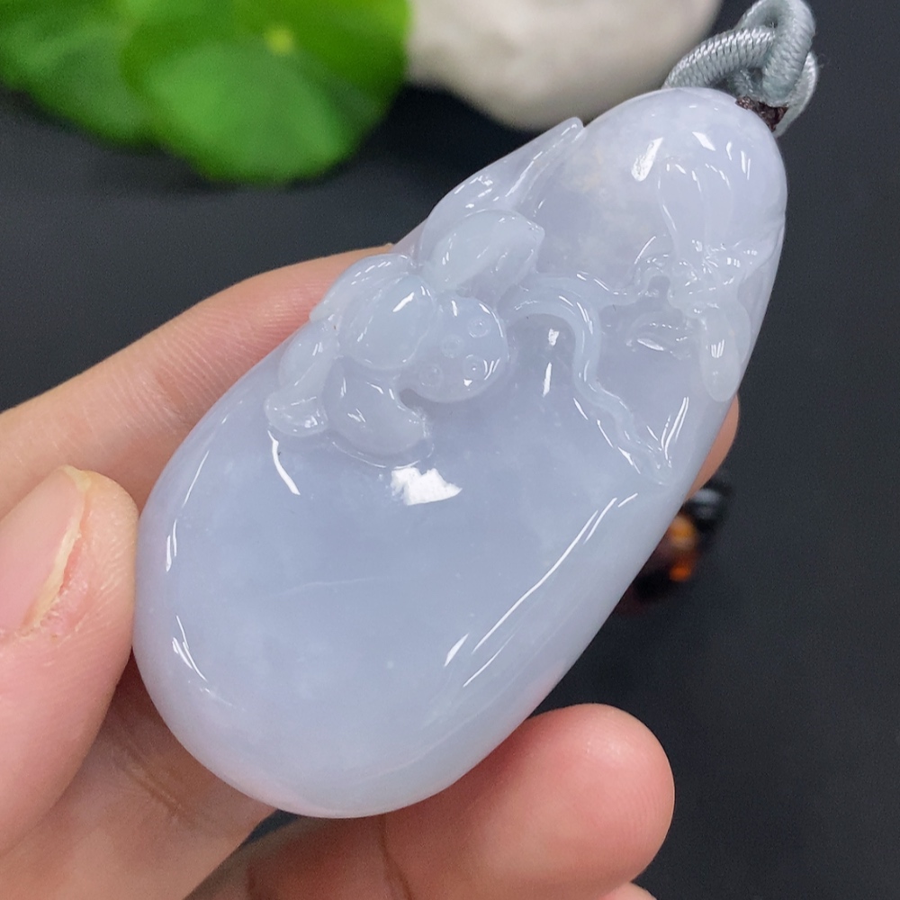 F27137013 Jadeite Flourishing Wealth Pendant, Total Weight with Rope Approx. 33.6g