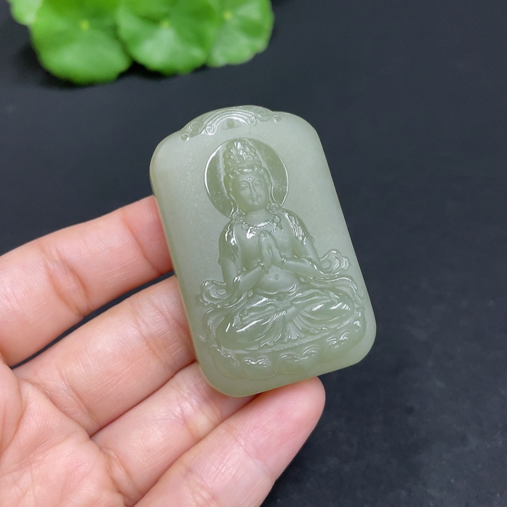 H35109822 Hetian Jade Pendant Guanyin Total Weight Approx. 39.3g