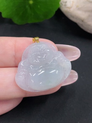 F34068538 Jadeite Buddha Pendant 18K Gold Total Weight Approx. 4.7g