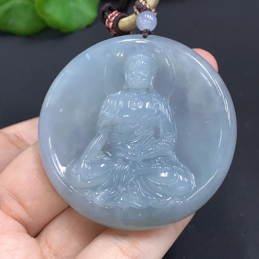 F20203437 Jadeite Amitabha Pendant Total Weight 55.276g