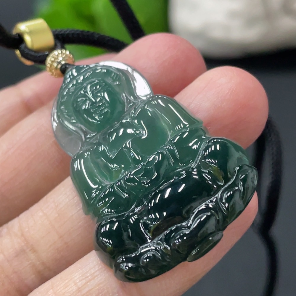 F30449266 Jadeite Guanyin Pendant, Total Weight Approx. 10.8g