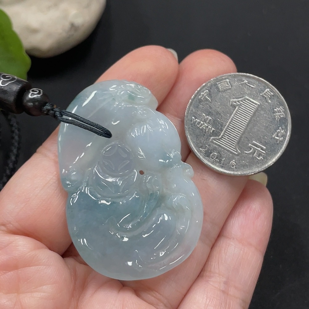 F21330544 Jadeite Fu Shou Pendant