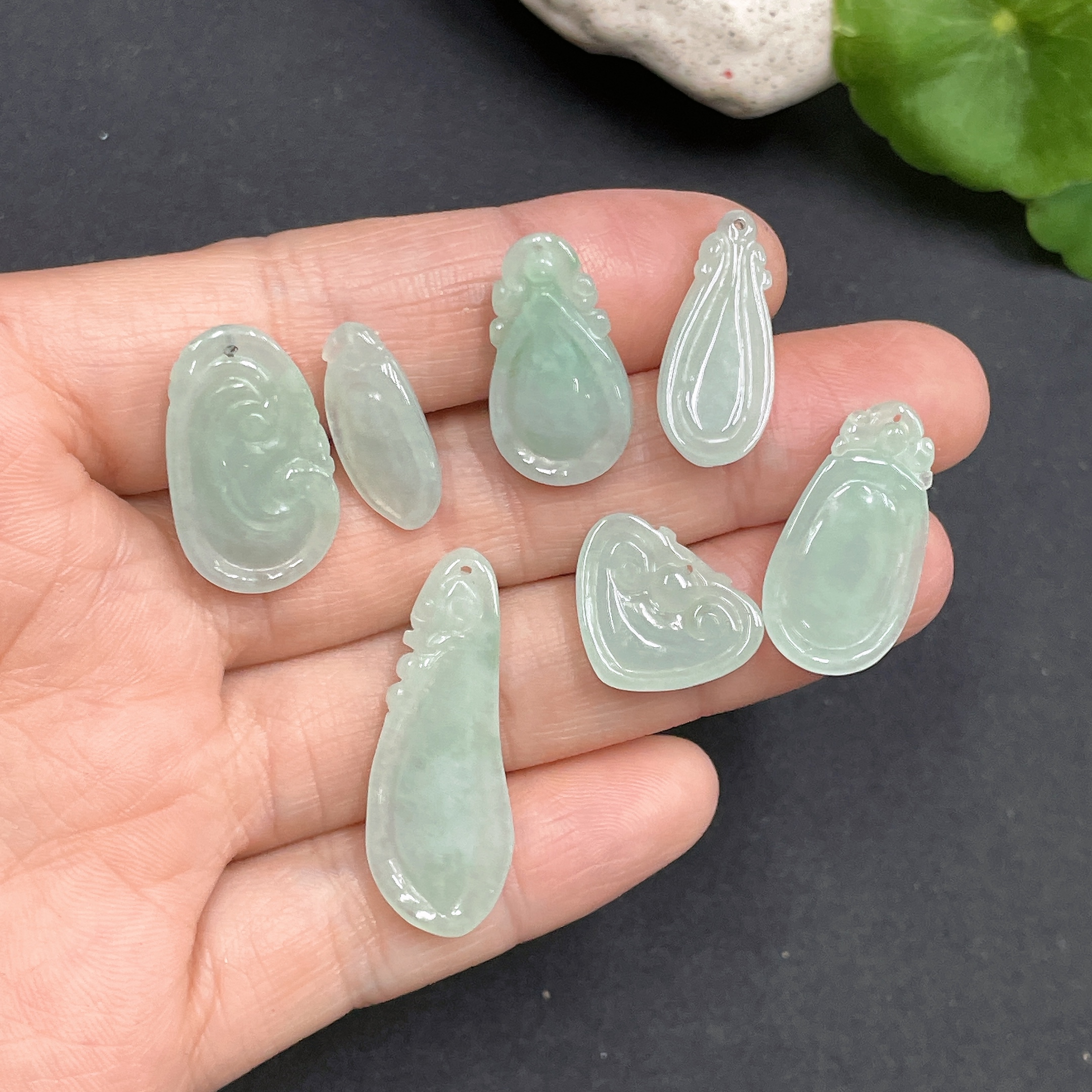 F13431871 Jadeite Inlaid Pendant Set (Sold as a Lot)