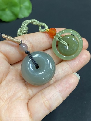 H34015336 Hetian Jade Pendant Mother-Child Buckle Peace Buckle