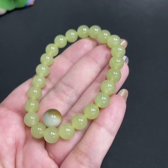 H31677168 Hetian Jade Bracelet Loose Beads Approx. 7.8 mm Total Weight About 19.3g