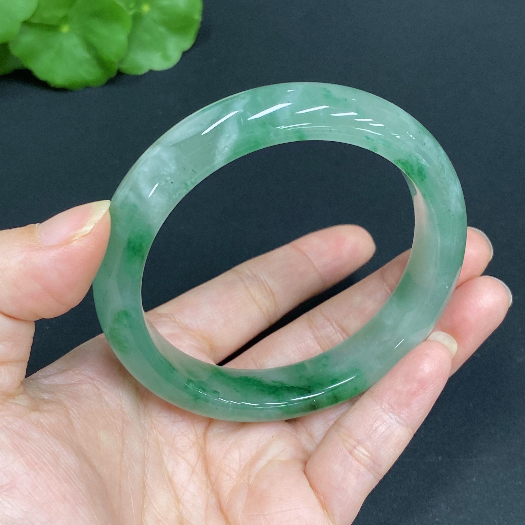 H34015511 African Emerald (Dulong Jade) Regular Circle Bracelet
