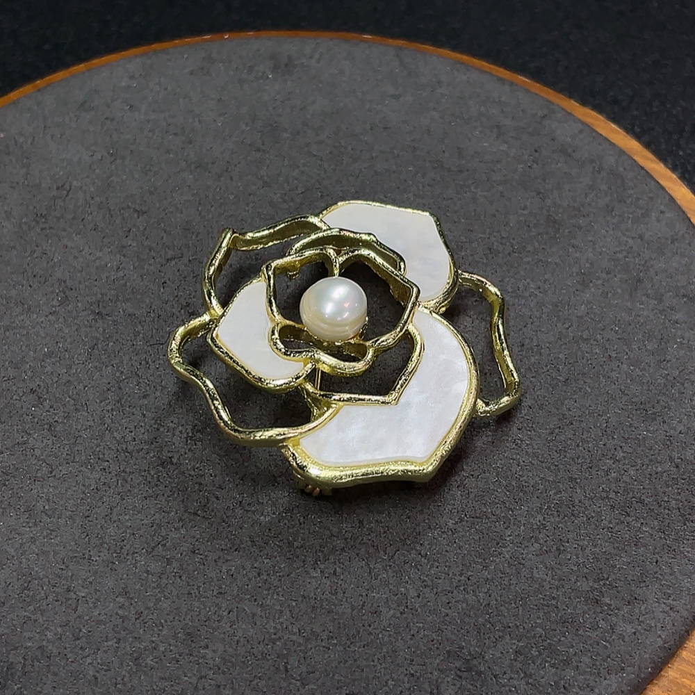 C32719791 Pearl Brooch Non-Gold Total Weight Approx.10.41g Stone 7.2mm