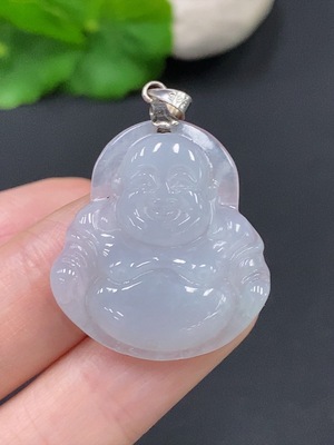 F29336124 翡翠佛公挂件 非金镶 货品总重量约6.5克