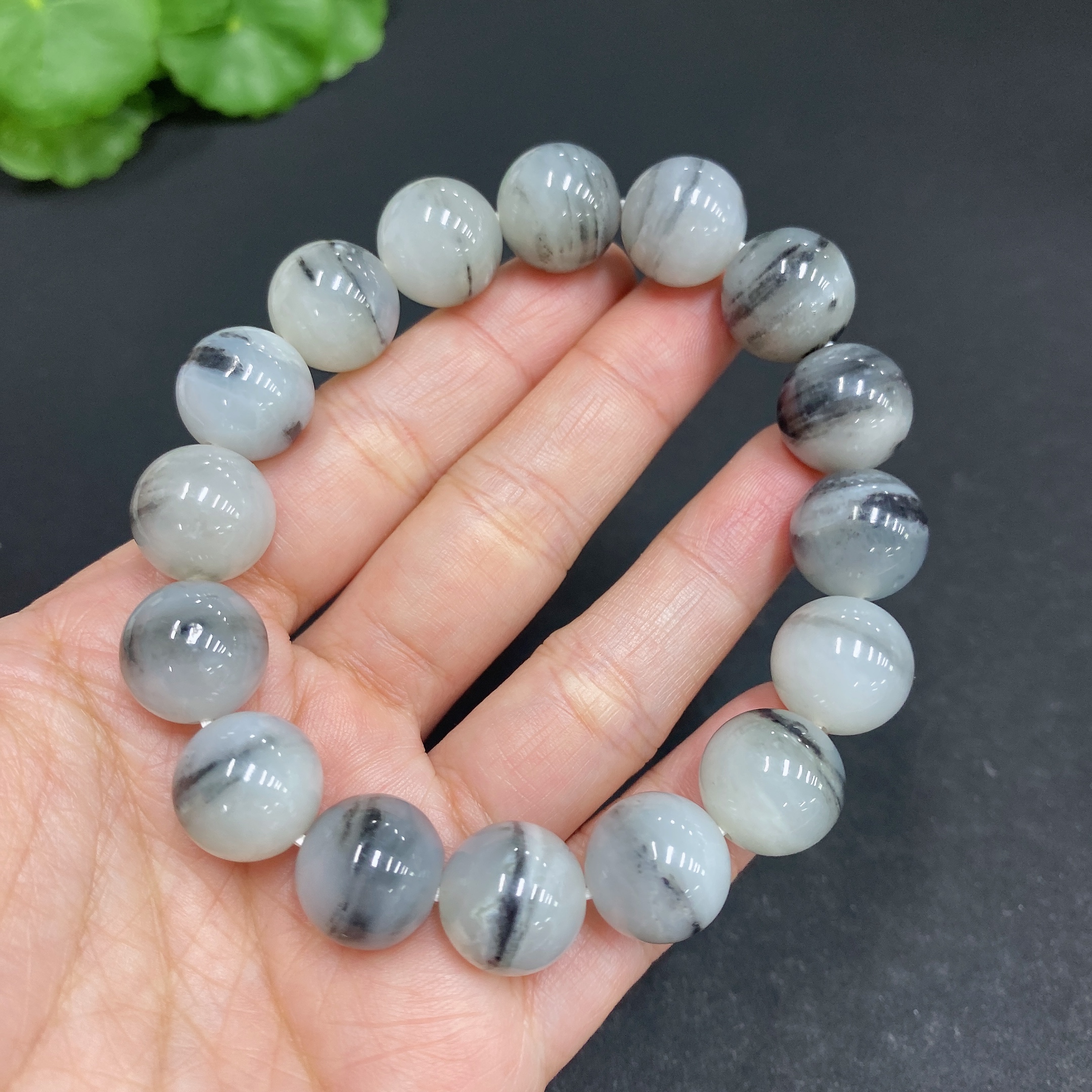 H33902822 Hetian Jade Bracelet, Approx. 13mm, Total Weight About 56.9g, Contains Other Mineral Components