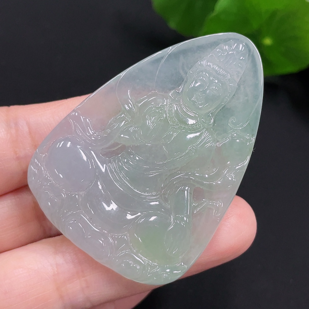 F30454373 Jadeite Guanyin Pendant, Total Weight Approx. 21.3g