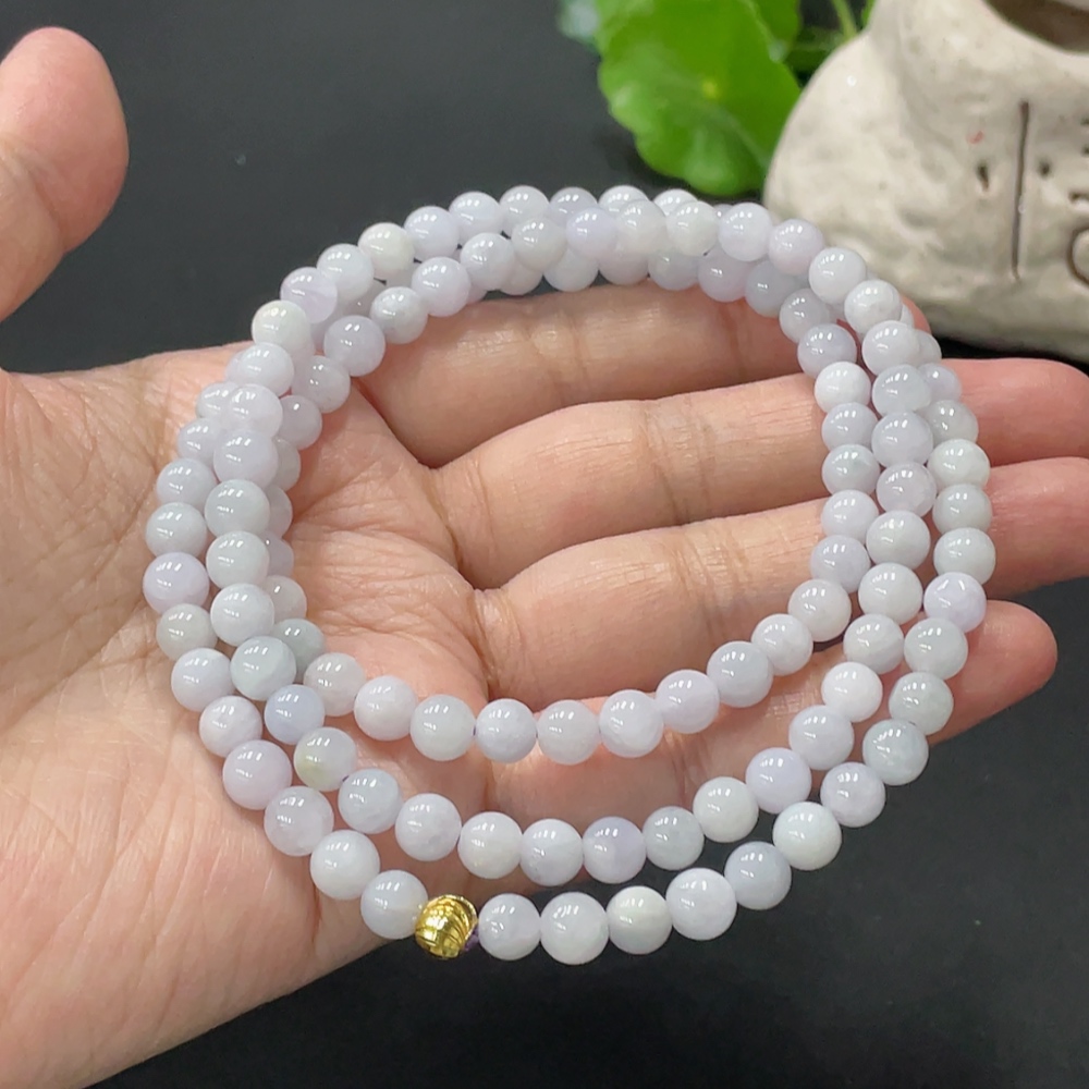 F33876235 Jadeite Bead Necklace Approximately 5.9mm Beads Total Weight About 43.48g Non-Gold Matching Beads