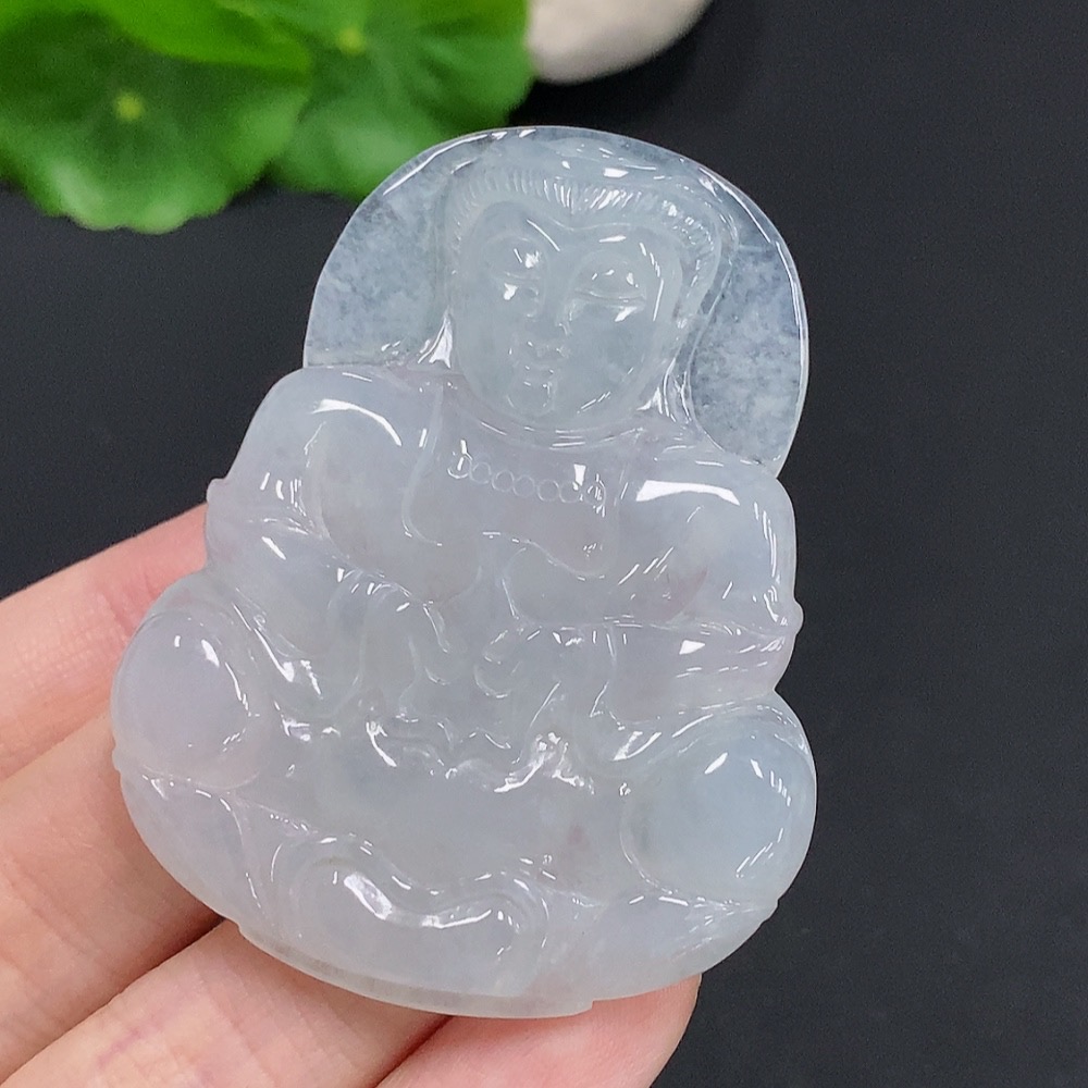 F31606363 Jadeite Guanyin Pendant Total weight about 26g