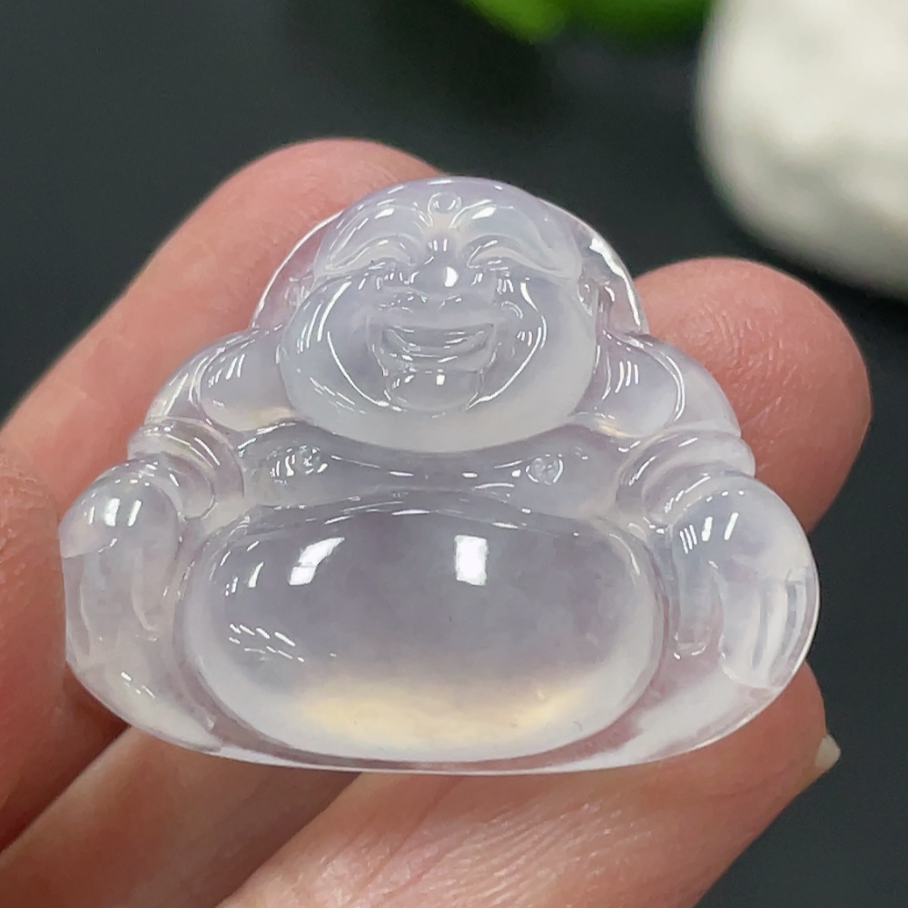 F33837252 Jadeite Buddha Pendant Inlaid Piece