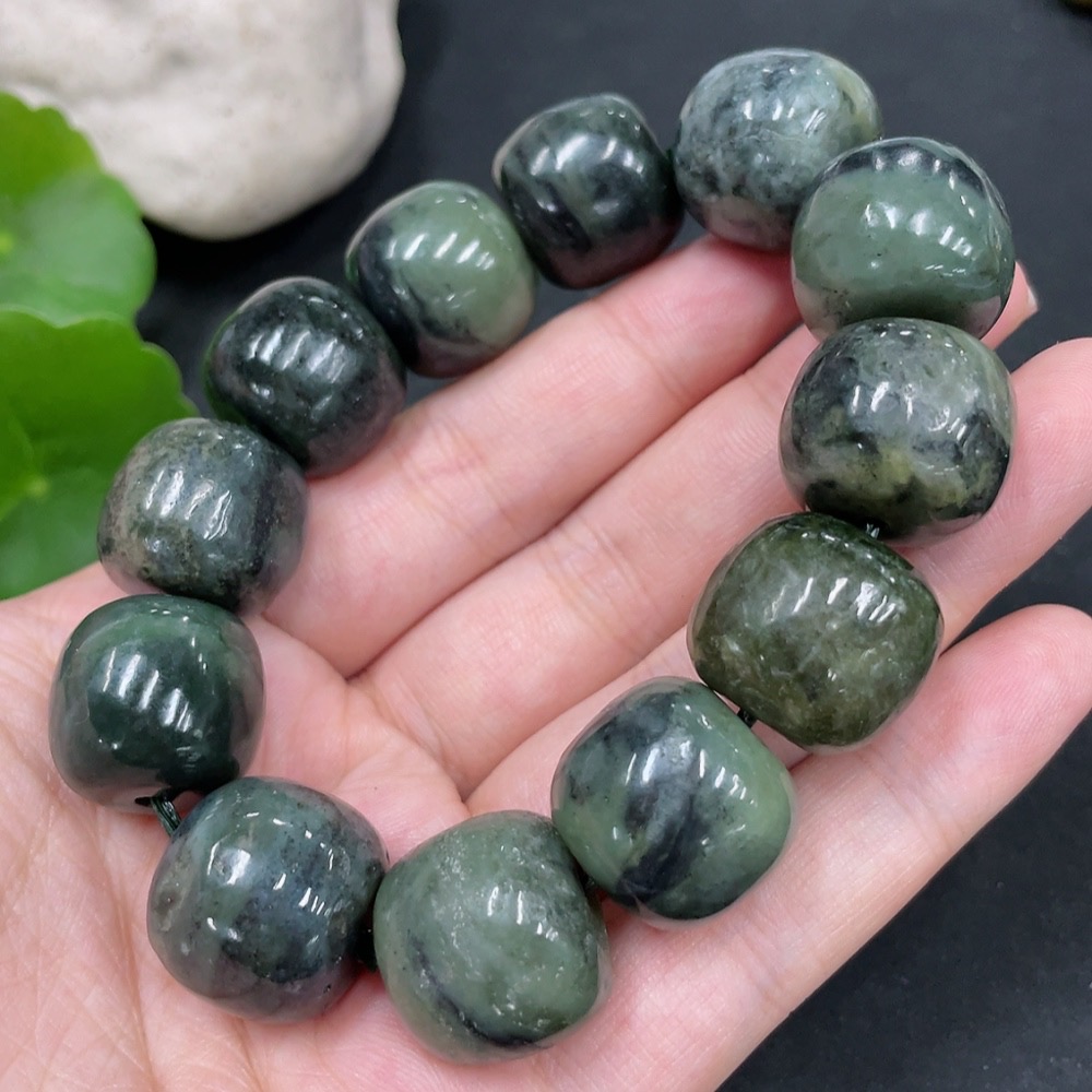 H30538458 Hetian Jade Bracelet Approx.17mm Total Weight Approx.109.3g