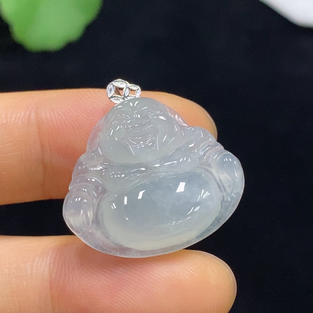 F34976038 Jadeite Buddha Pendant 18k Total Weight Approx. 4.25g