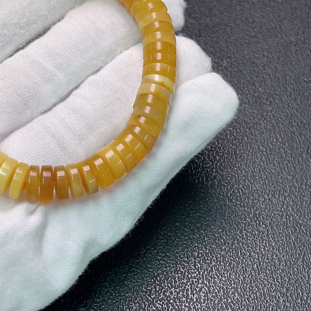 C34950849 Amber Beeswax Bracelet Total Weight Approx. 12.21g Size About 9mm