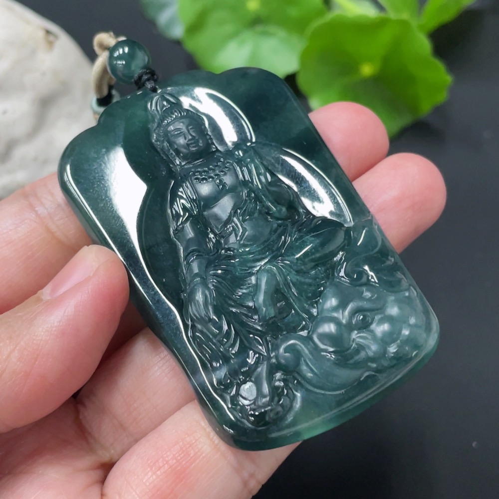 F27110753 Jadeite Samantabhadra Bodhisattva Pendant Total Weight Approx. 39.9g