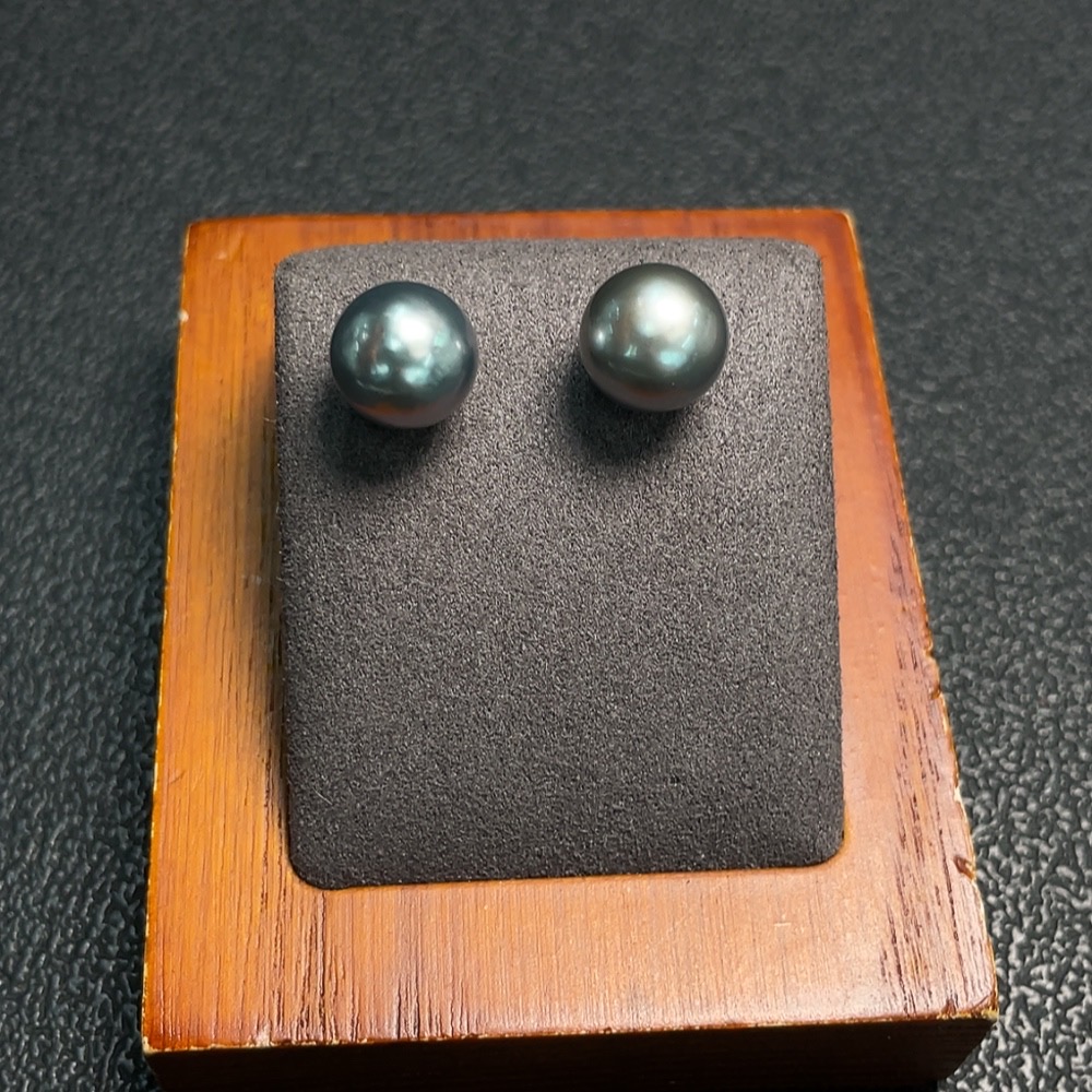 C28276277 Seawater pearl stud earrings, non-gold setting, approx. 9mm, total weight approx. 2.39g