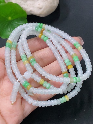 F34076330 Jadeite Bead Necklace Approx. 4.5mm Total Weight Approx. 29.4g