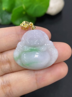 F46598116 翡翠佛公挂件 非金 货品总重量约6.5克