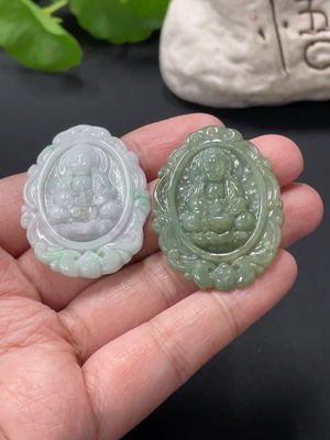 F34058547 Jadeite Pendant Guanyin Plaque