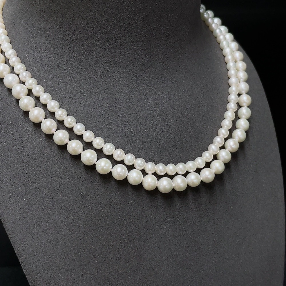 C33923456 Pearl bead necklace non-gold total weight approx. 44.38g size 4.9-7.1mm