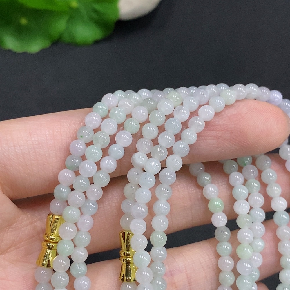 F34061625 Jadeite Beads Sell as a Lot Non-Gold Setting