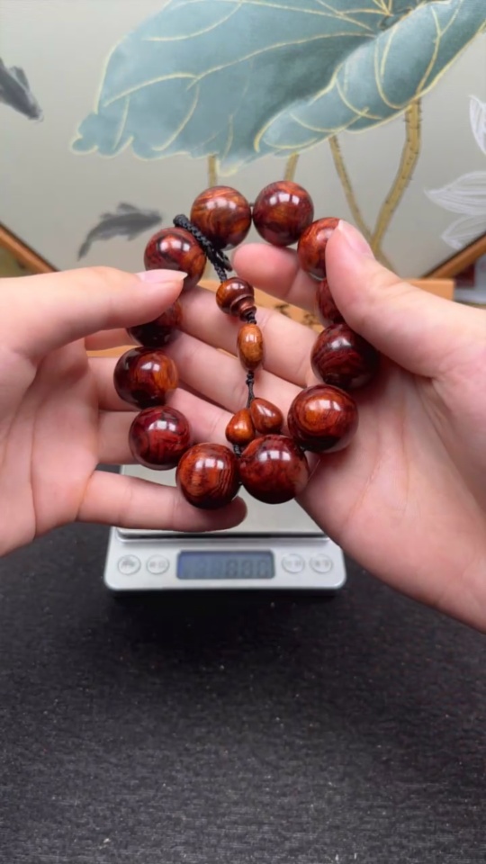 W34049605 Huanghuali Wood Bracelet, Total Weight Approx. 44.4g, Bead Size 19.9mm