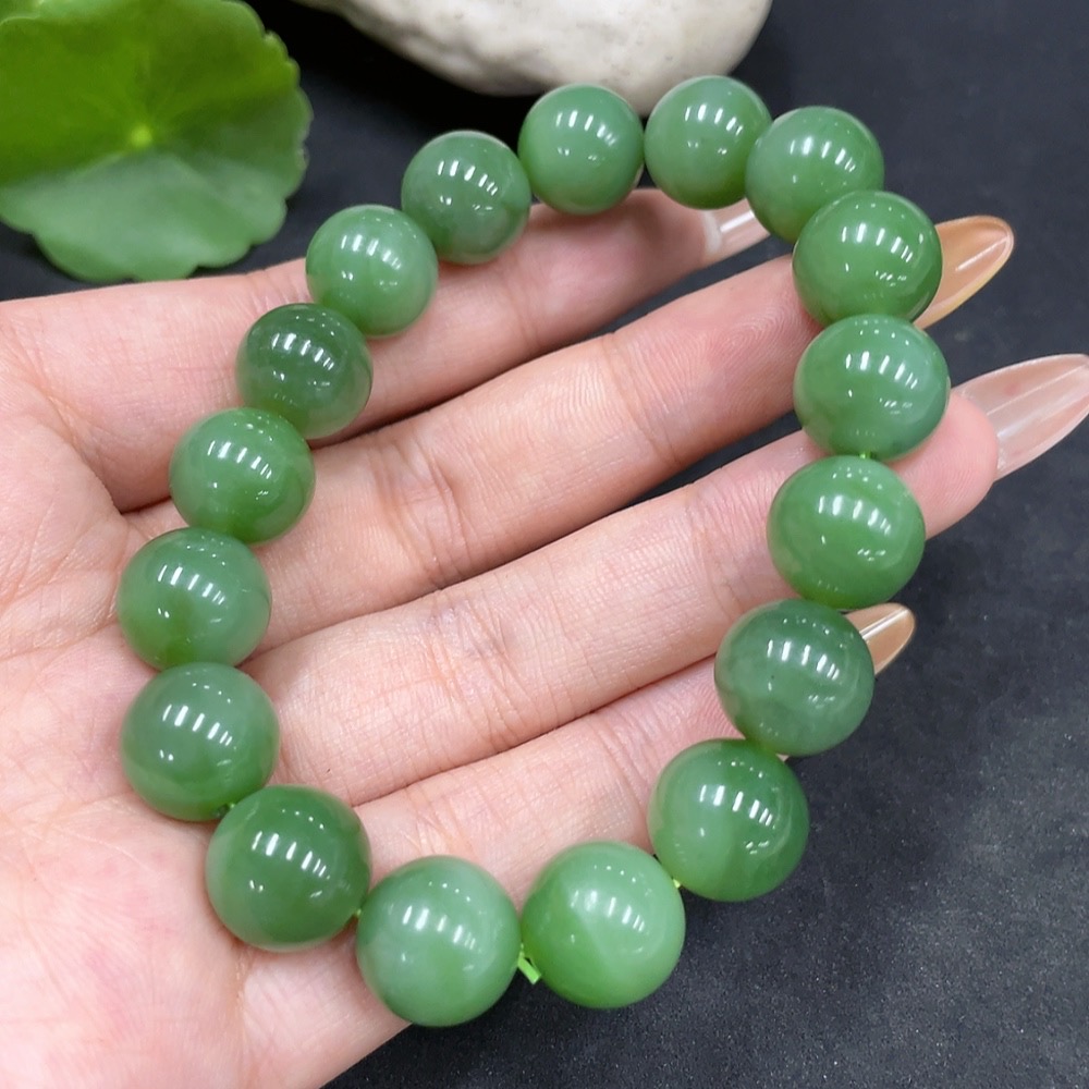 H32706042 Hetian Jade Bracelet, Approx. 11.7mm, Total Weight Approx. 46.2g