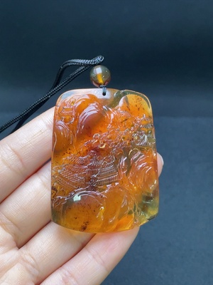 C29369026 Amber Beeswax Pendant, Total Weight Approx. 12.76g Including Rope
