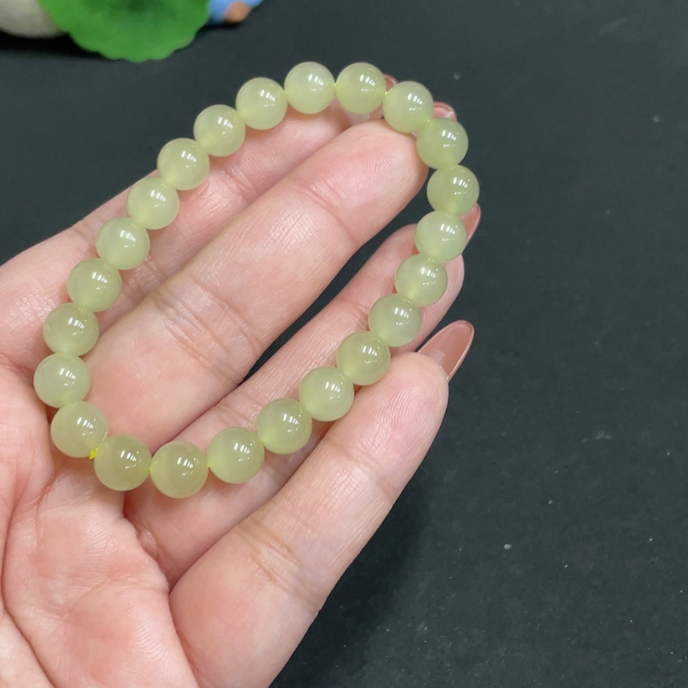 H35101418 Hetian Jade Bracelet Approx. 7.6mm Total Weight Approx. 17.2g
