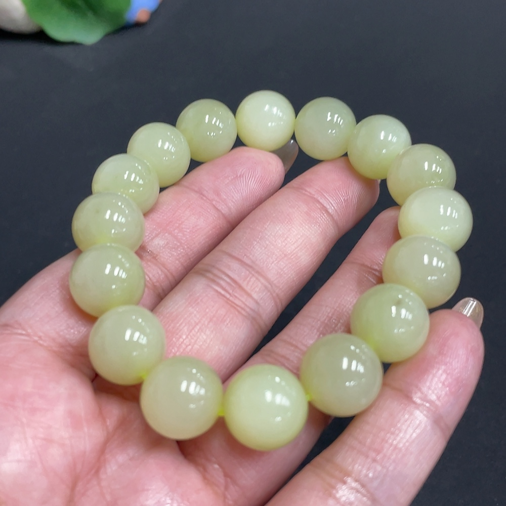 H31676828 Hetian Jade Bracelet, Approx. 12.6mm, Total Weight Approx. 53.6g