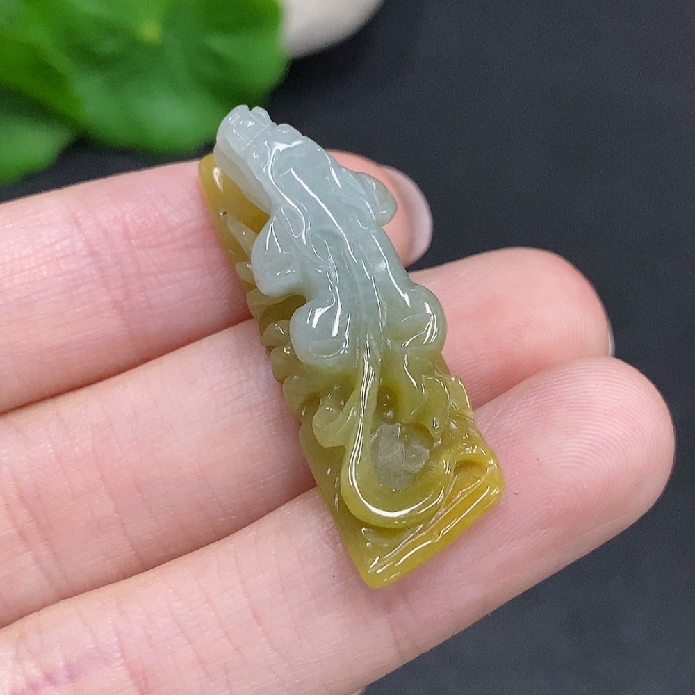 F34962576 Jadeite Pixiu Pendant, Total Weight About 5.8g, Yellow Color Origin Undetermined