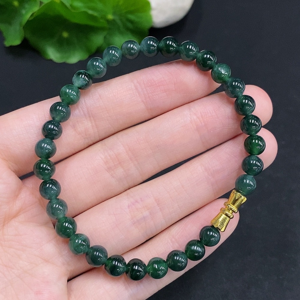 F34061365 Jadeite Bracelet Non-Gold Inlaid Total Weight About 12.5g Size Approx. 5.8mm