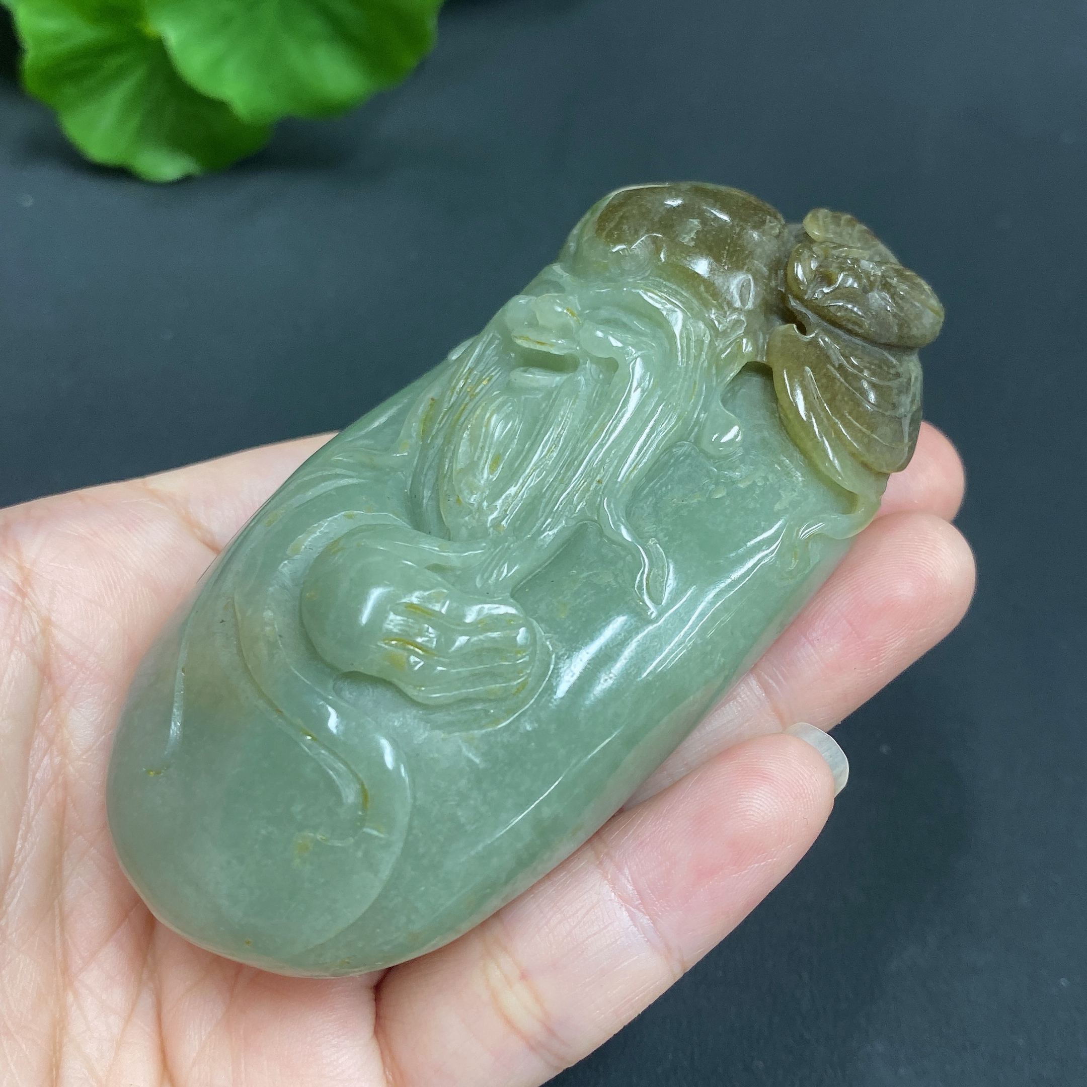 H16768034 Hetian Jade Hand-Held Ornament - The God of Longevity