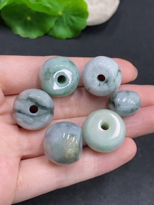 F34077204 Jadeite Barrel Beads Sell as a Lot with Other Minerals