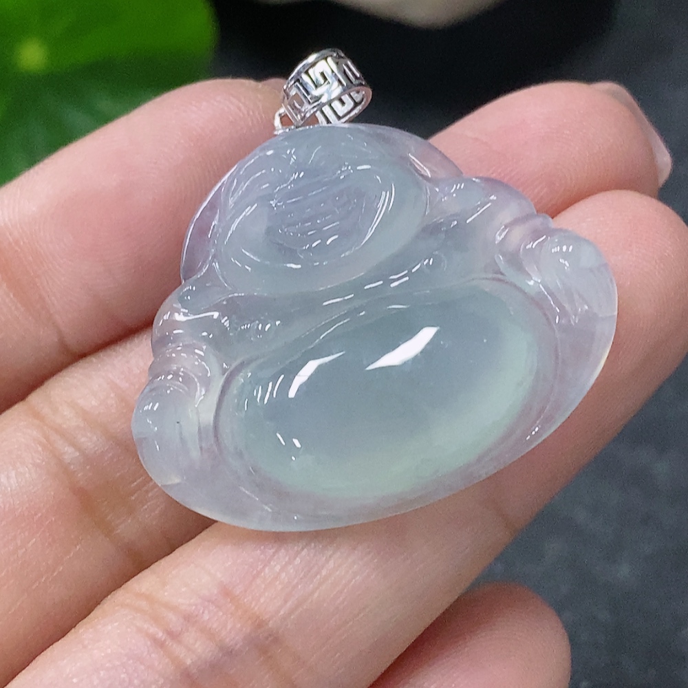 F34997960 Jadeite Pendant Buddha 18k Total Weight Approx. 6.4g