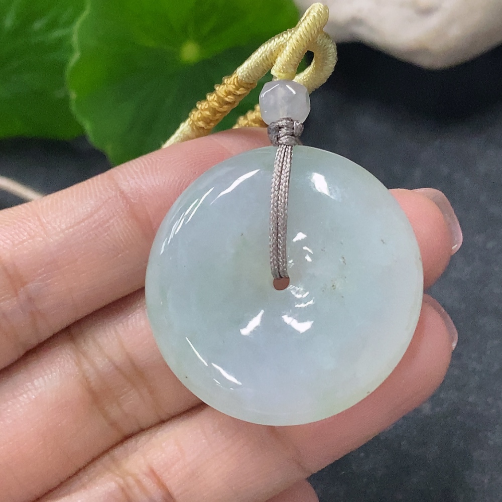 F34998285 Jadeite Pendant Peace Knot Total Weight Approx. 14g with Rope